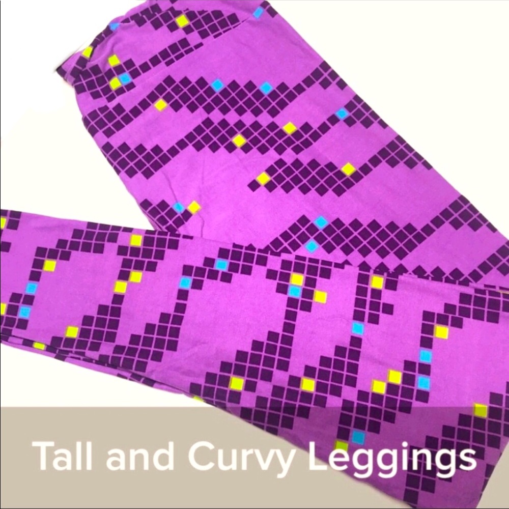 LULAROE PURPLE TETRIS LEGGINGS
